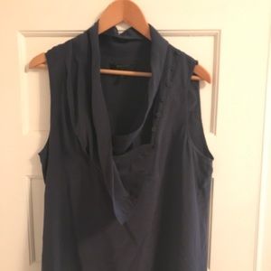 BCBGMaxAzria silk sleeveless top w/cowl neck